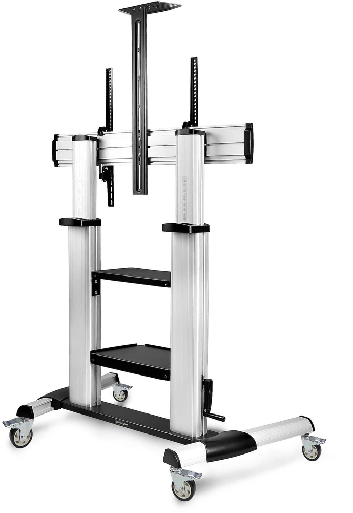 StarTech StarTech 1110C-MOBILE-TV-CART televizoriaus laikiklis 2,54 m (100'') Juoda, Sidabrinė