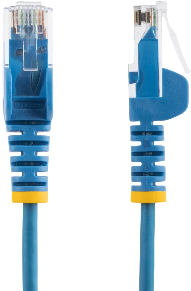 StarTech STARTECH.COM 25 cm mėlynas plonas CAT6 tinklo kabelis 100 W PoE RJ45 LSZH 28 AWG pliko vario patch kabelis - Ethernet