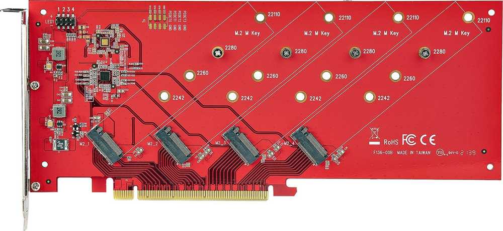 Startechcom „StarTech QUAD M.2 PCIE X16 SSD“ adapteris / su bifurkacija PCIE 4.0
