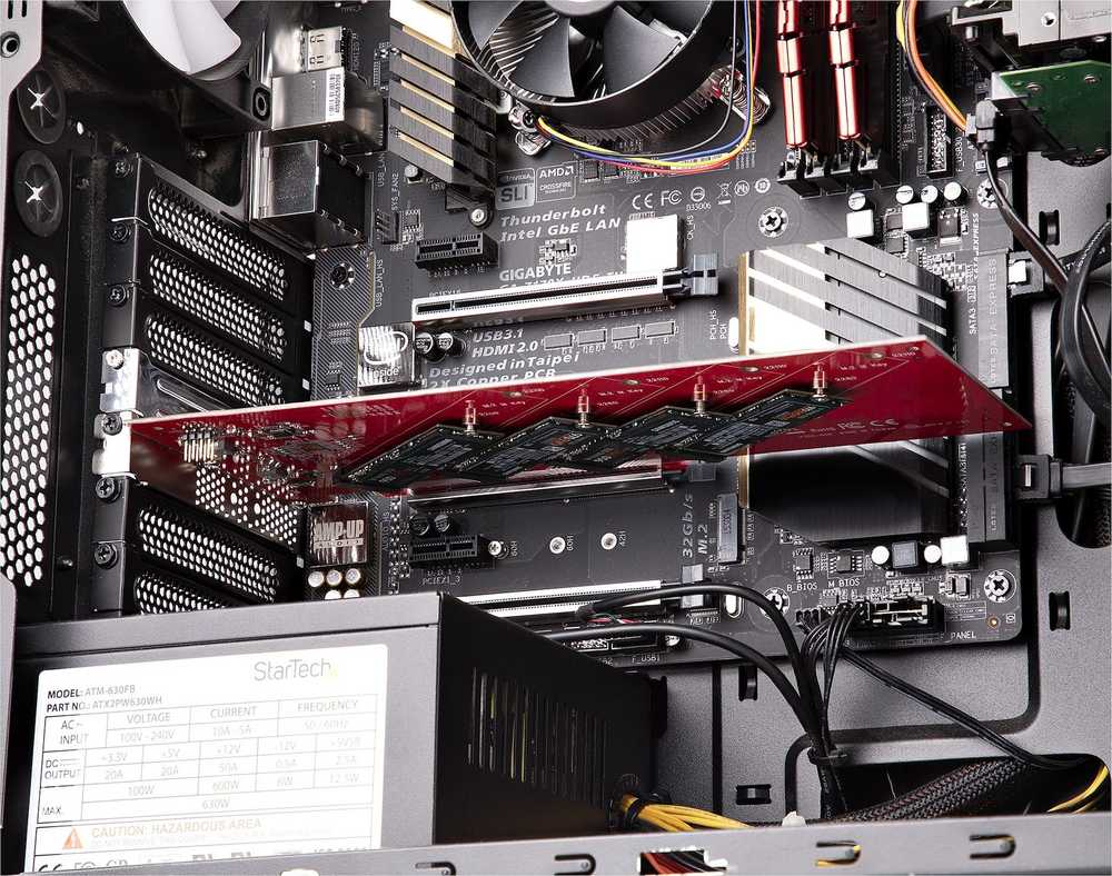 Startechcom „StarTech QUAD M.2 PCIE X16 SSD“ adapteris / su bifurkacija PCIE 4.0