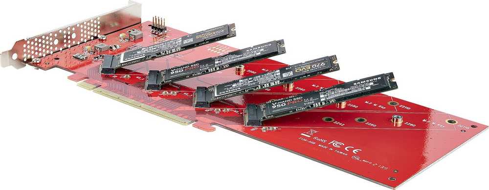 Startechcom „StarTech QUAD M.2 PCIE X16 SSD“ adapteris / su bifurkacija PCIE 4.0