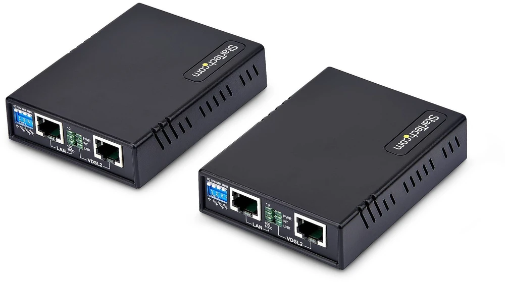 StarTech STARTECH.COM VDSL2 Ethernet išplėtimo rinkinys vienu laidu, kartotuvas ilgiems atstumams iki 1 km, 110VDSLEXTEU atitikmuo, atitinka TAA