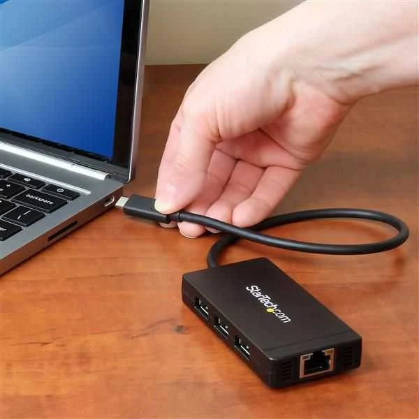 StarTech USB HUB 1x RJ-45 + 3x USB-A 3.0 (HB30C3A1GE)