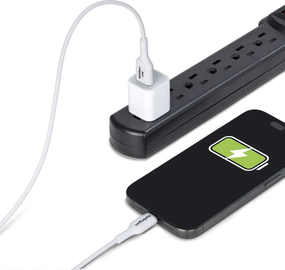 „StarTech“ USB-A į USB-C kabelis, 1 m, Baltas/Įkroviklio laidas, USB 2.0 duomenų perdavimas