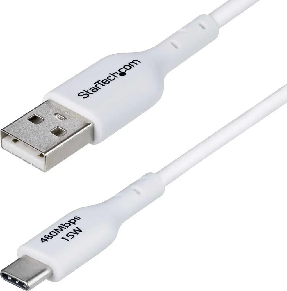 „StarTech“ USB-A į USB-C kabelis, 1 m, Baltas/Įkroviklio laidas, USB 2.0 duomenų perdavimas