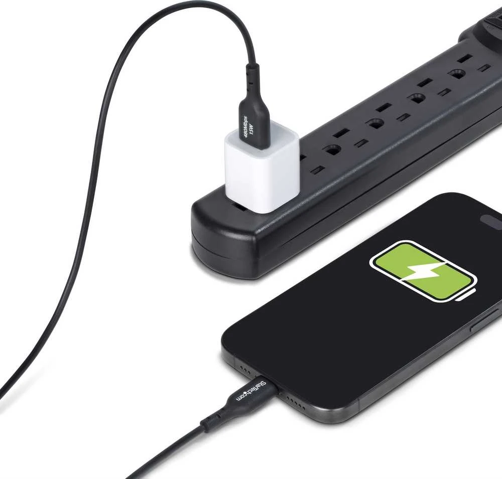 „StarTech“ 2M USB-A į USB-C kabelis Juodas/Laidas USB 2.0 duomenų perdavimas