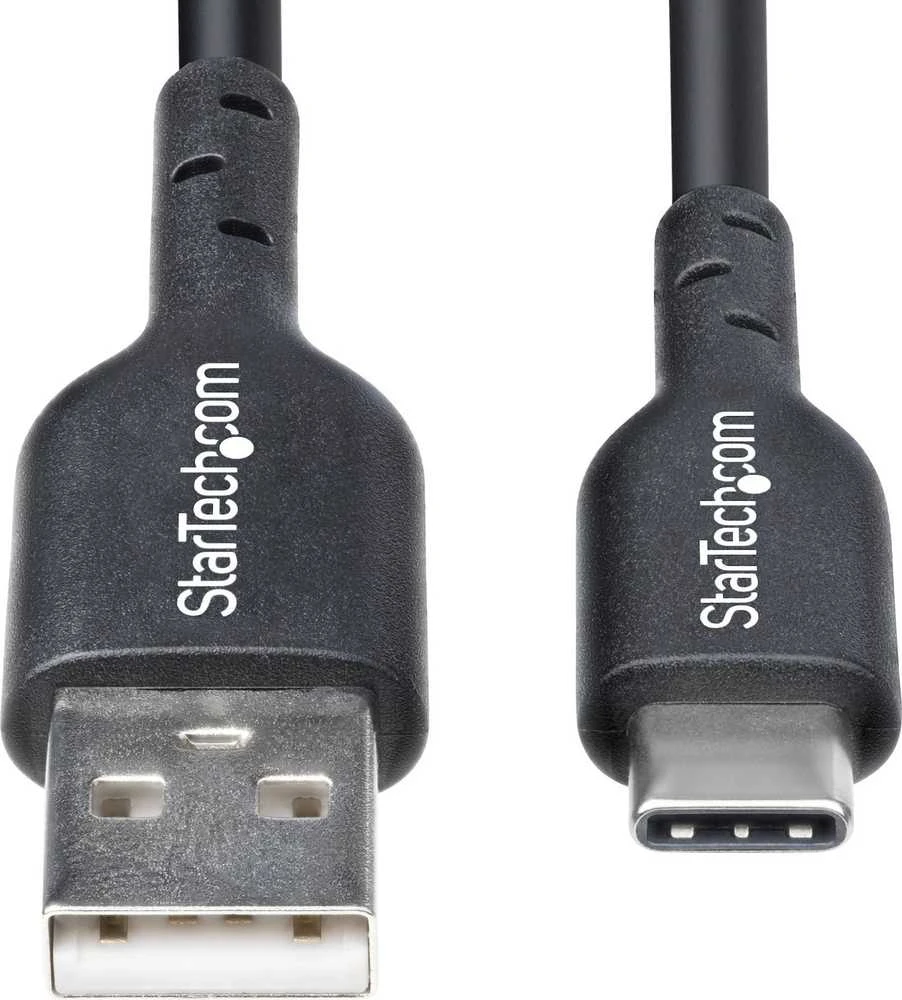 „StarTech“ 2M USB-A į USB-C kabelis Juodas/Laidas USB 2.0 duomenų perdavimas