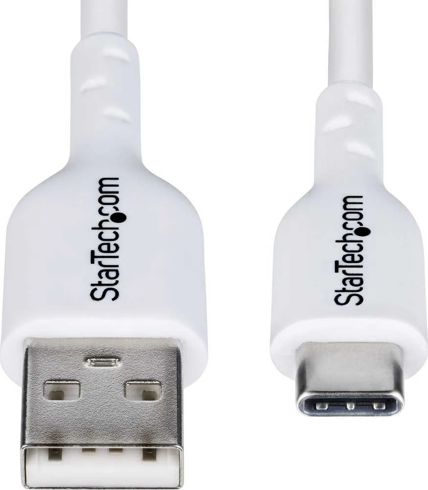 „StarTech“ USB-A į USB-C kabelis, 2 m, Baltas/Įkroviklio laidas, USB 2.0, duomenų perdavimas
