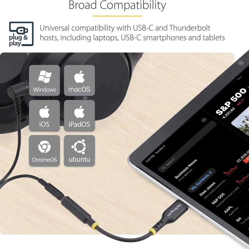 VGA laidas Startech USBCAUDIO2 Juoda