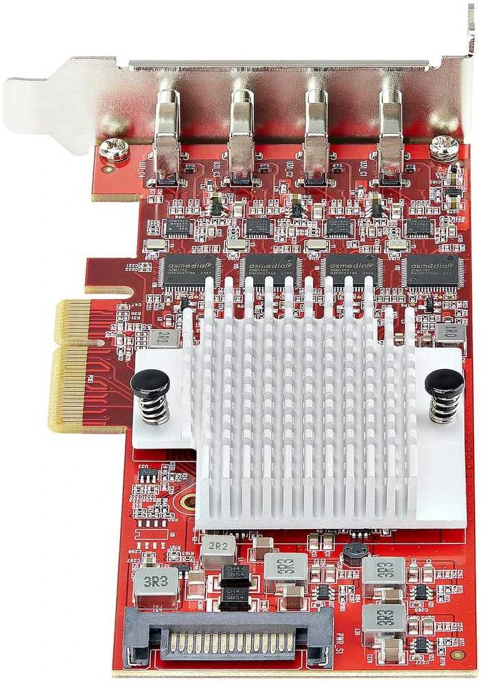 „StarTech“ valdiklis STARTECH.COM 4 prievadų USB-C 10 Gbps PCIe plokštė 4x atskiras USB 3.2 valdiklis PCI Express 3.0 žemo profilio laikiklis TAA