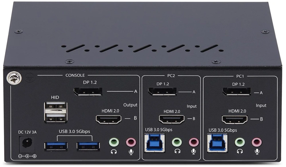 StarTech StarTech.com perjungiklis P2ADDH462-KVM-SWITCH, 3840 x 2160 pikselių, 4K Ultra HD, 36 W, juoda
