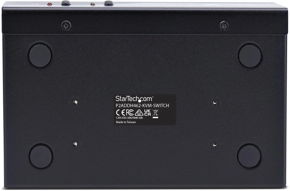 Przełącznik StarTech StarTech.com P2ADDH462-KVM-SWITCH, 3840 x 2160 pikselių, 4K Ultra HD, 36 W, Juodas