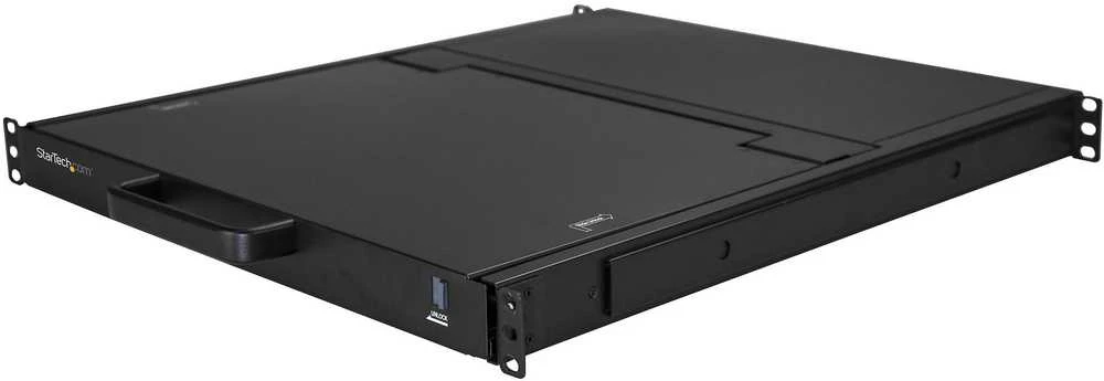 Konsolė KVM StarTech StarTech.com Rack KVM Konsole HD 1080p - US Tastatur(QWERTY), Ein Port VGA KVM mit 17" LCD Monitorius - 1HE LCD KVM Konsolenschublade mit Kabeln - USB Unterstutzung - 50.000 MTBF (RKCONS17HD) - KVM-Konsole mit KVM-Switch - 1 Anschlusse -