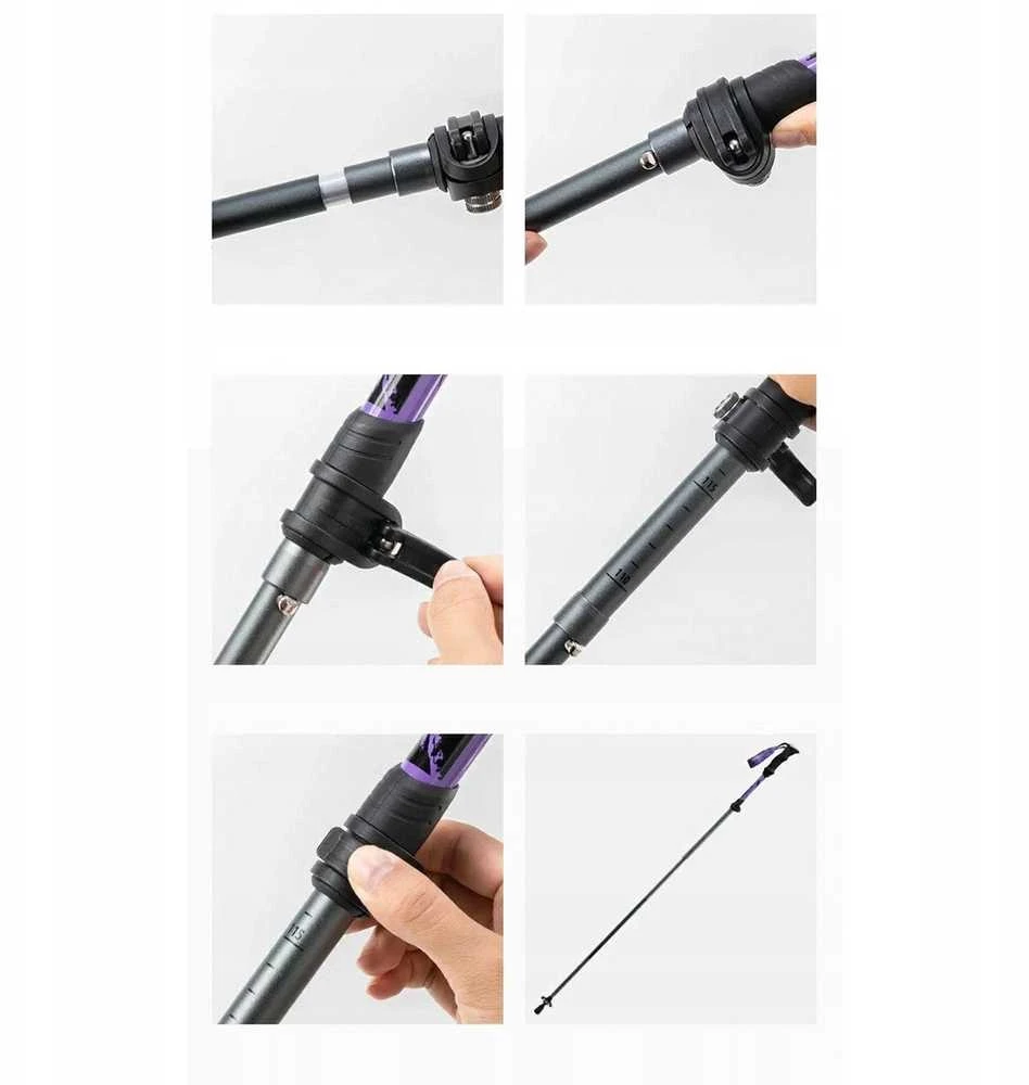 Qunature Nordic Walking Trekking Poles Aluminum 110 – 130 cm – violetinės spalvos