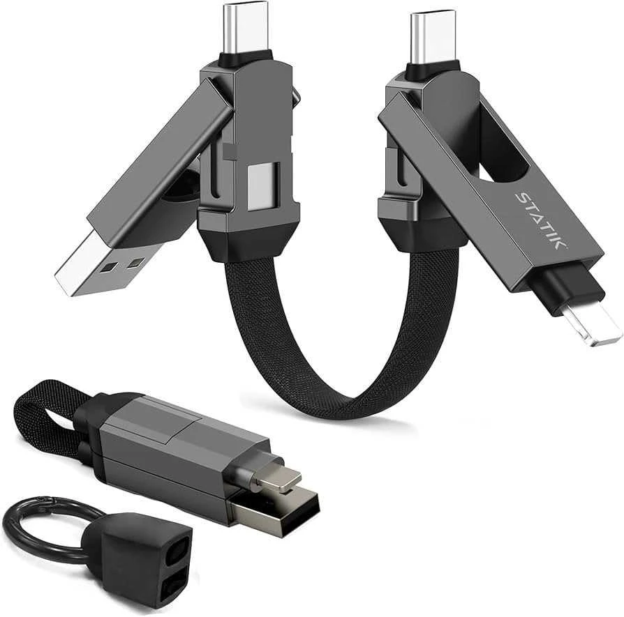 STATIK HexCharge Cable; Juodas
