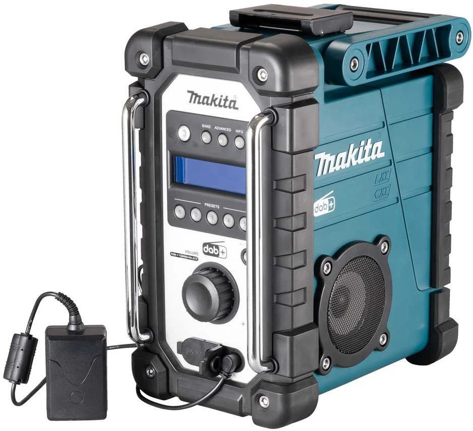 DMR110N DAB+ Radijas, tinka beveik visi Makita akumuliatoriai 7,2 - 18V; galimybė prijungti
