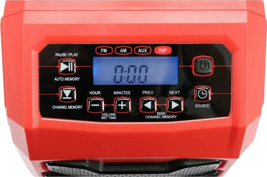 Yato Toya Sa Poland Statybinis radijas – 18 V akumuliatorius + 230 V, FM/AM/Bluetooth/AUX (YT-82940)