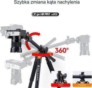 Trikojis Fotopro X-go HR Pro su FPH-52Q rutuline galva (Juodas)