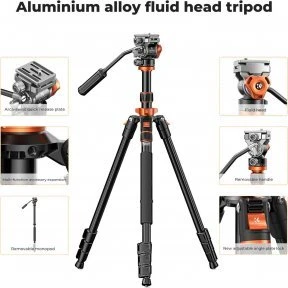 Fotoaparato trikojis K&F Concept KF4384 su laisvai judančia galvute