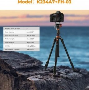 Fotoaparato trikojis K&F Concept KF4384 su laisvai judančia galvute