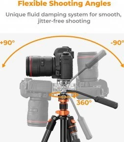 Fotoaparato trikojis K&F Concept KF4384 su laisvai judančia galvute