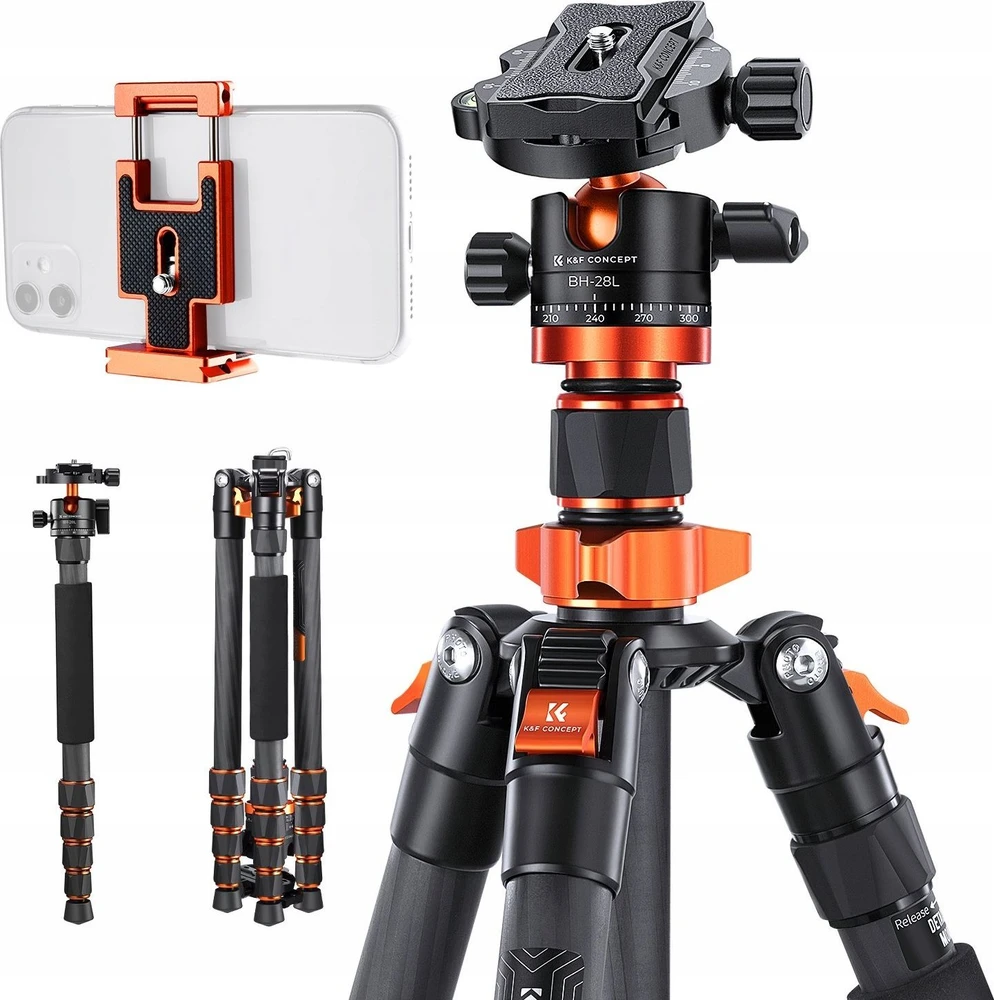 Kf Concept Trikojis K&amp;F Concept D255C4+BH-28L + Greito atjungimo plokščių rinkiniai