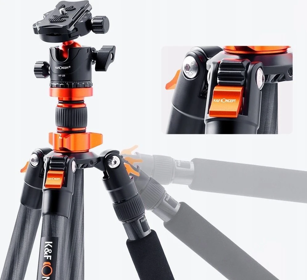 Kf Concept Trikojis K&amp;F Concept D255C4+BH-28L + Greito atjungimo plokščių rinkiniai
