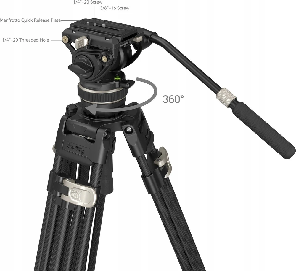 SMALLRIG 3989 HEAVY-DUTY CARBON FIBER VIDEO TRIPOD KIT FREEBLAZER