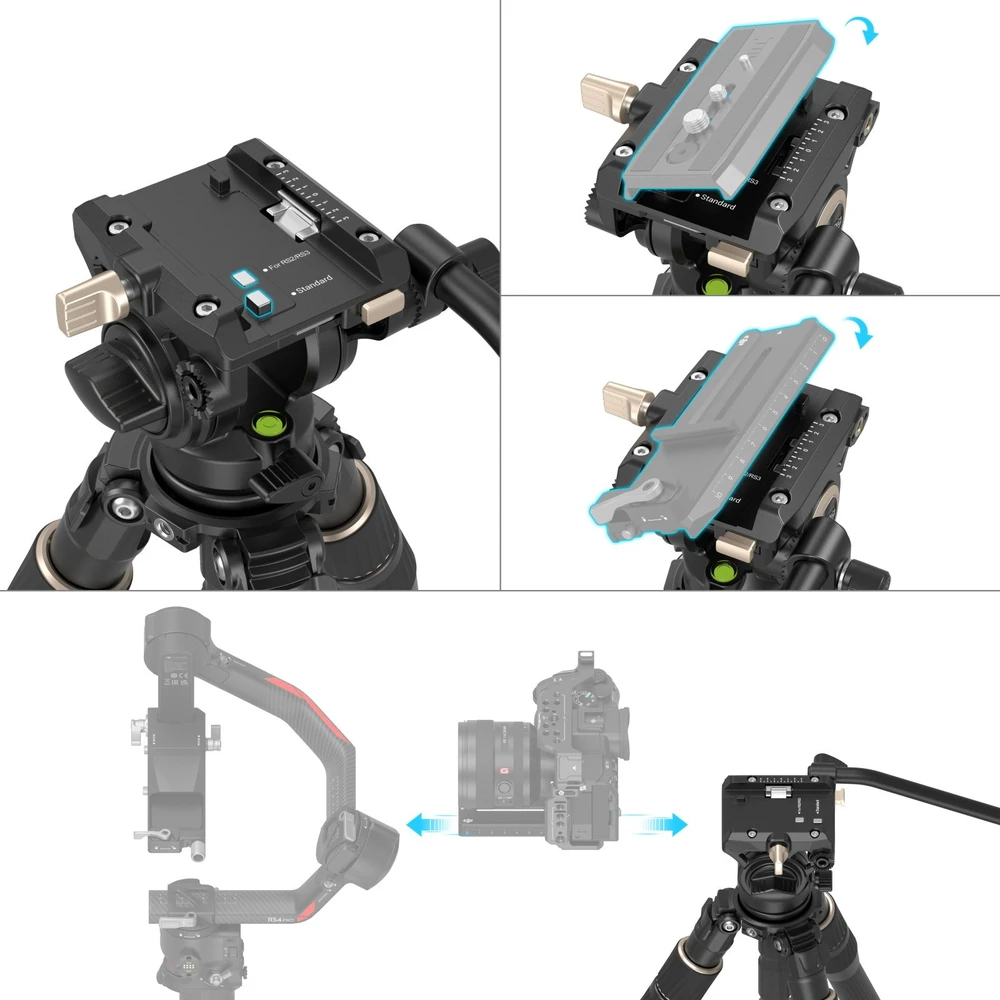 SmallRig 4643 anglies pluošto trikojo komplektas su galvute FT-S303
