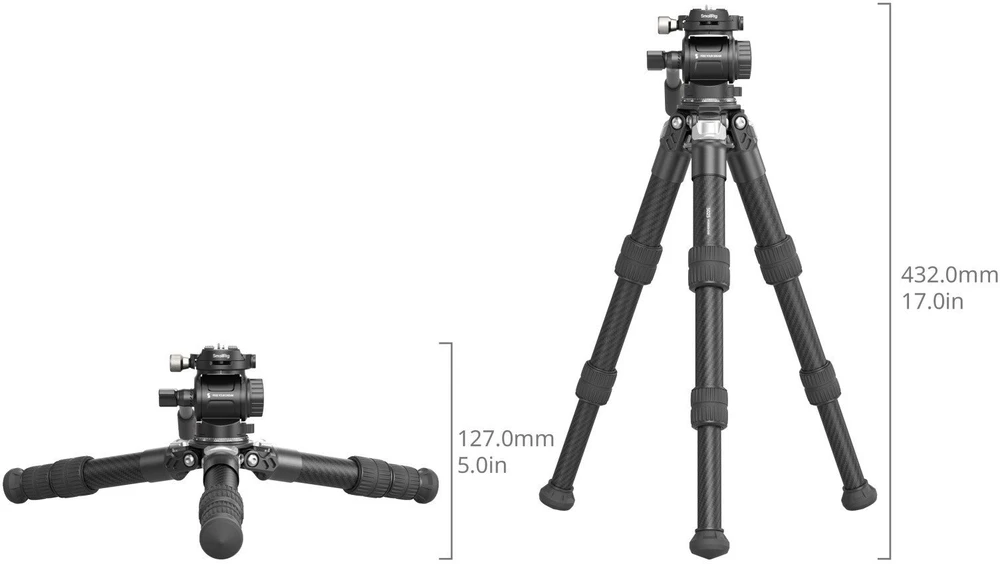 SmallRig 5025 Heavy Duty Carbon Fiber Tabletop Tripod Kit