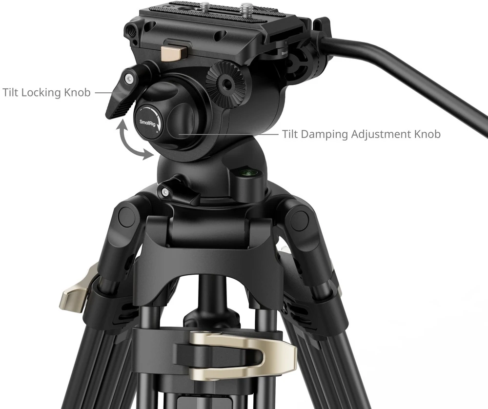SmallRig 4686 Heavy-Duty Fluid Head Video Tripod Kit AD-01S