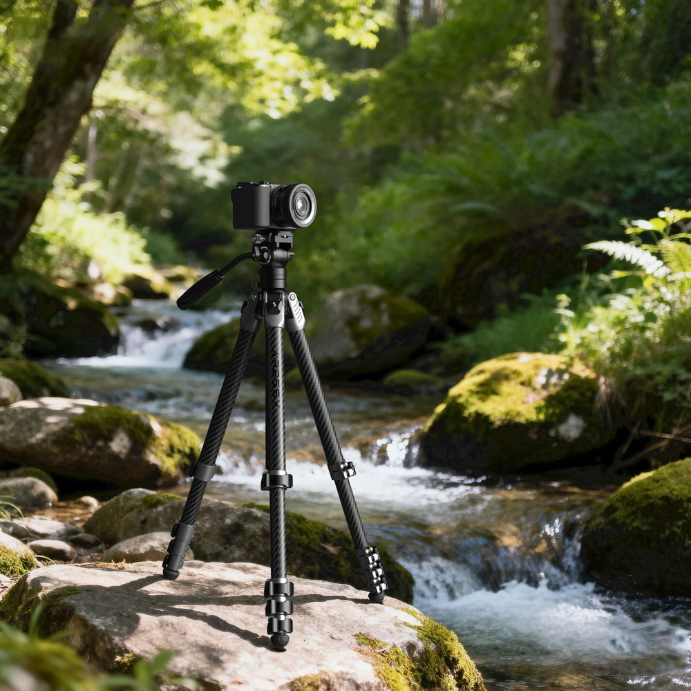 „SmallRig 5477“ nešiojamas vaizdo įrašymo anglies pluošto trikojis AP255Pro
