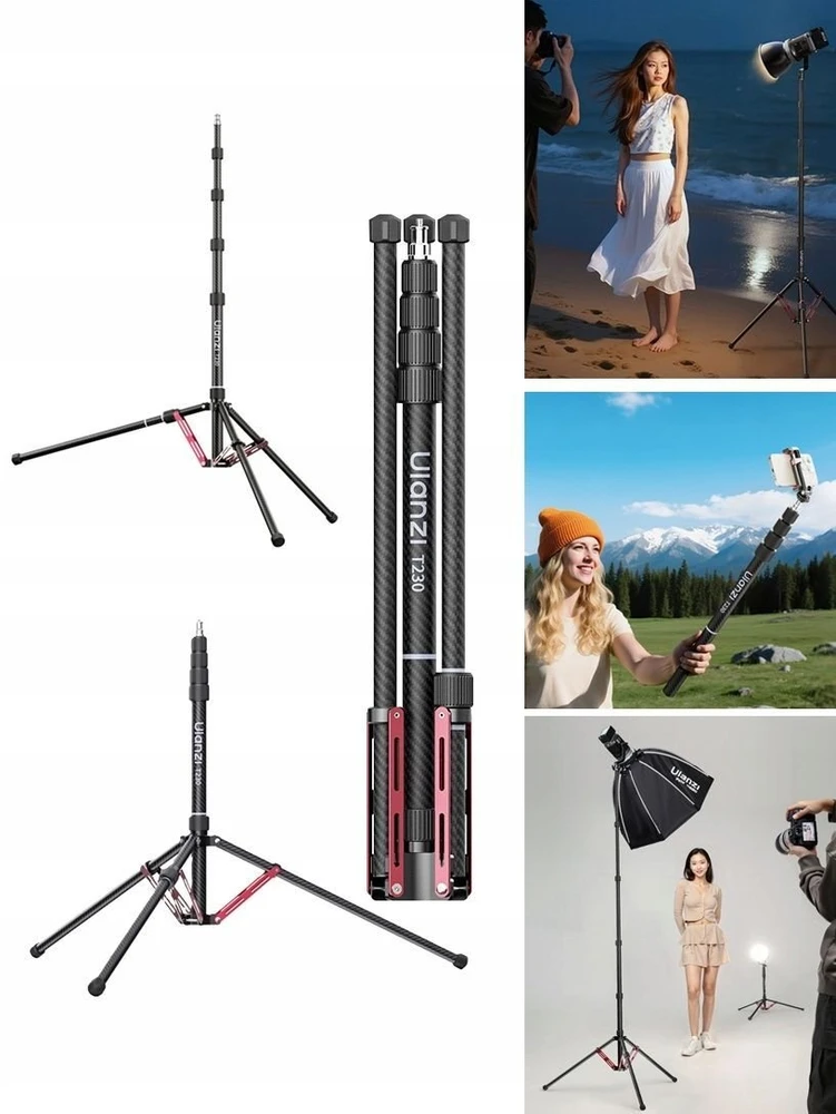 Apšvietimo stovas - Ulanzi T230 Light Stand Pro (anglies pluoštas, 230 cm, 5kg)