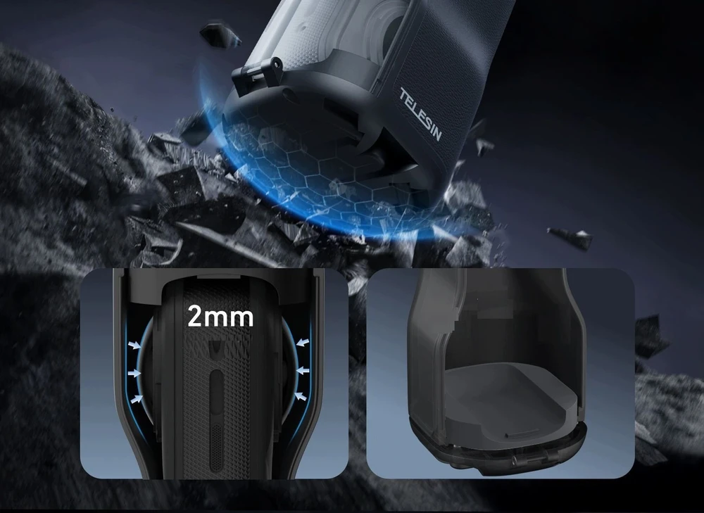 Teleskopo stovas Telesin Rankena Dėklas Teleskopinis stovas Sulankstomas 3in1 Su Sriegiu 1/4'' Insta360 X5 / X4 / S1-mnp-15-tis (SB11921)