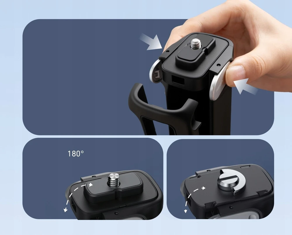 Teleskopo stovas Telesin Rankena Dėklas Teleskopinis stovas Sulankstomas 3in1 Su Sriegiu 1/4'' Insta360 X5 / X4 / S1-mnp-15-tis (SB11921)