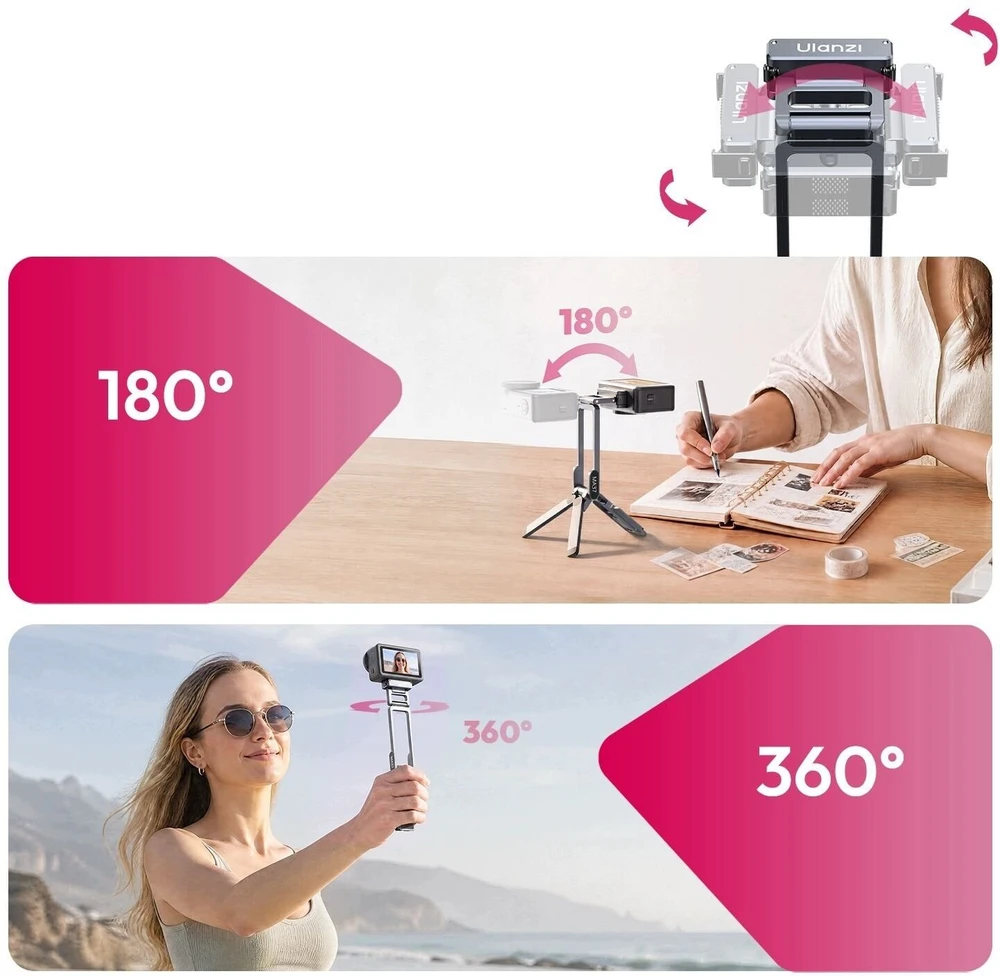 Ulanzi magnetinis mini trikojis su rankena Dji Osmo Action 6 Nano Arca-swiss / / Ma37 / Pilkas (SB11986)
