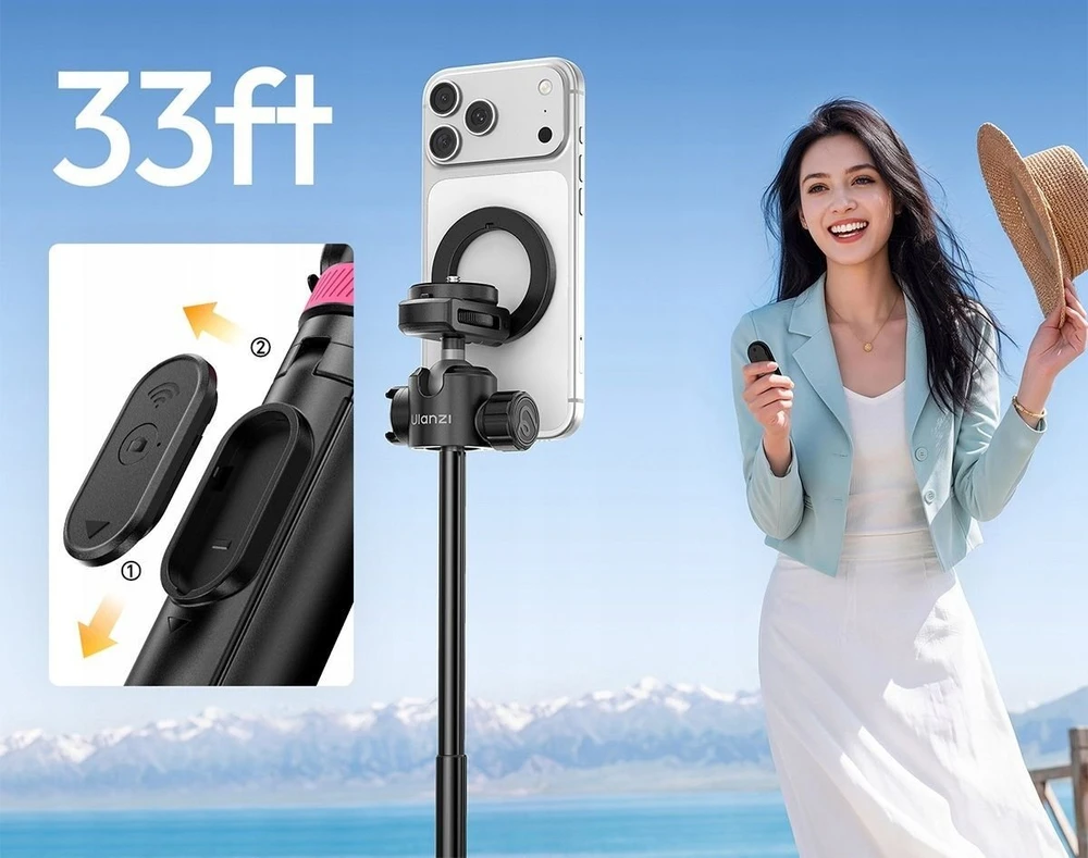 Statyw 149cm 1/4" + Magsafe Do Aparatu Na Telefonas + Pilot Ulanzi / Mt-44 M / Sku: S053 / Juodas