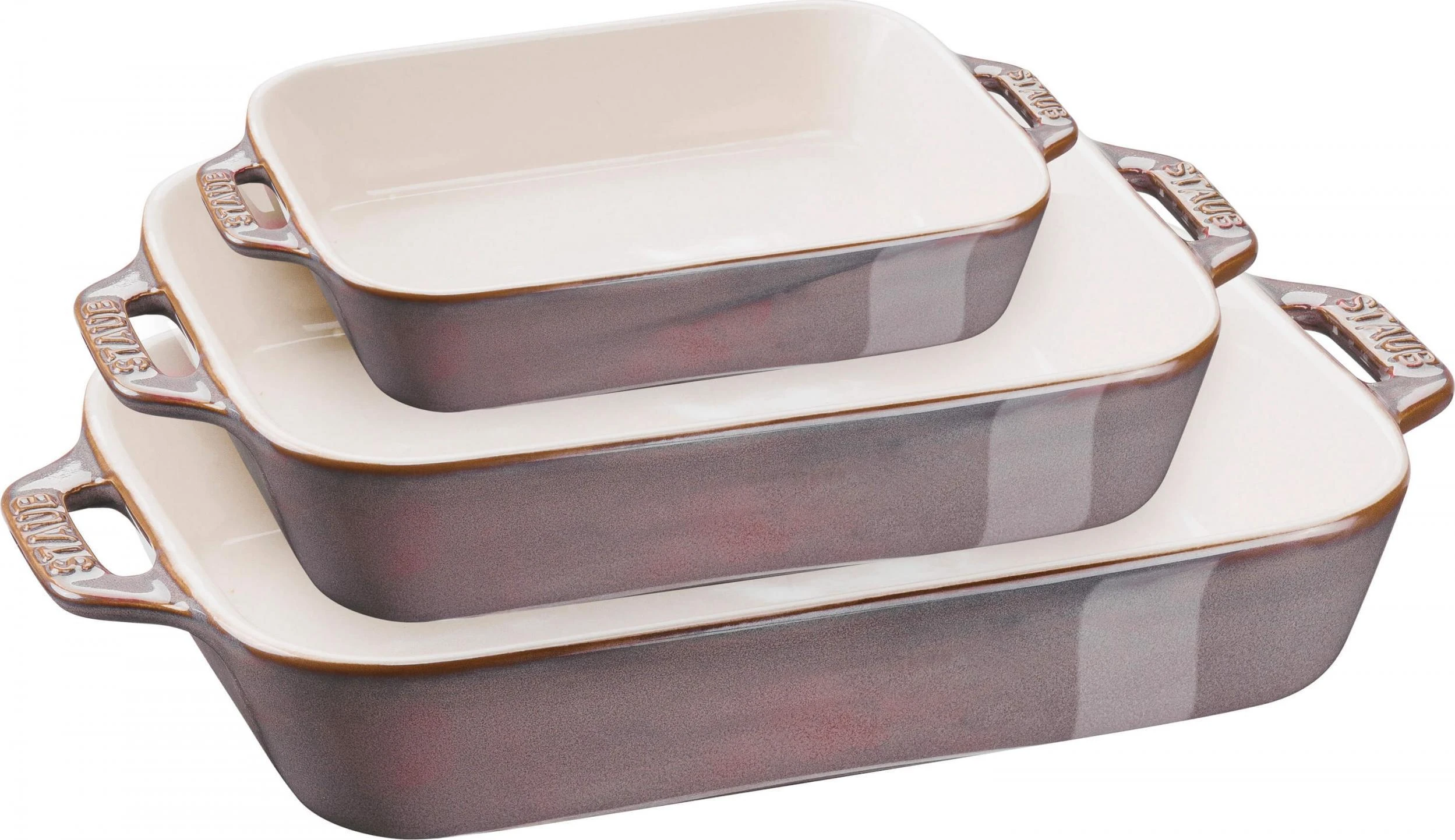Zwilling 3 stačiakampių keraminių indų rinkinys STAUB 40508-173-0 - antikinės pilkos spalvos