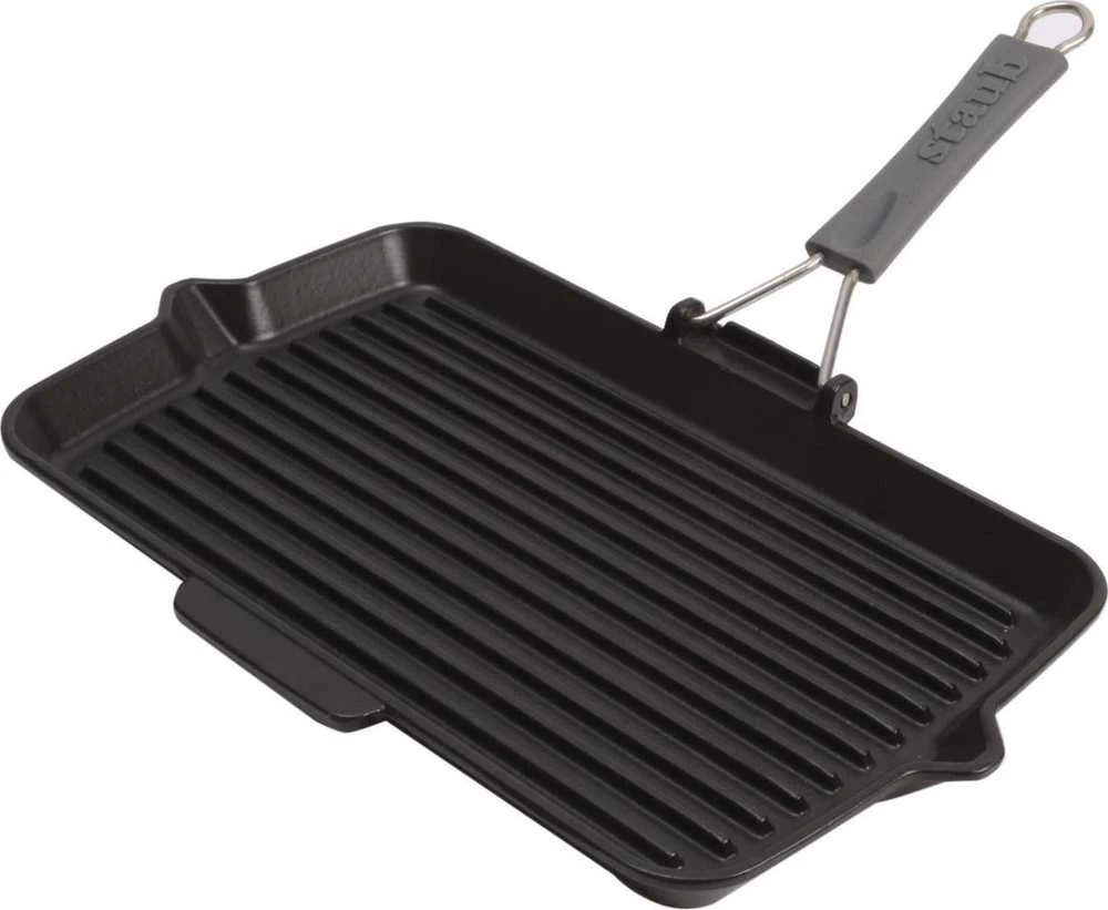 Staub grilio keptuvė indukcinė, stačiakampė, 34x21cm, juoda