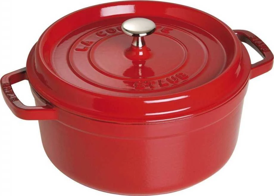 Staub La Cocotte 20cm apvalus, vyšnia, ketaus