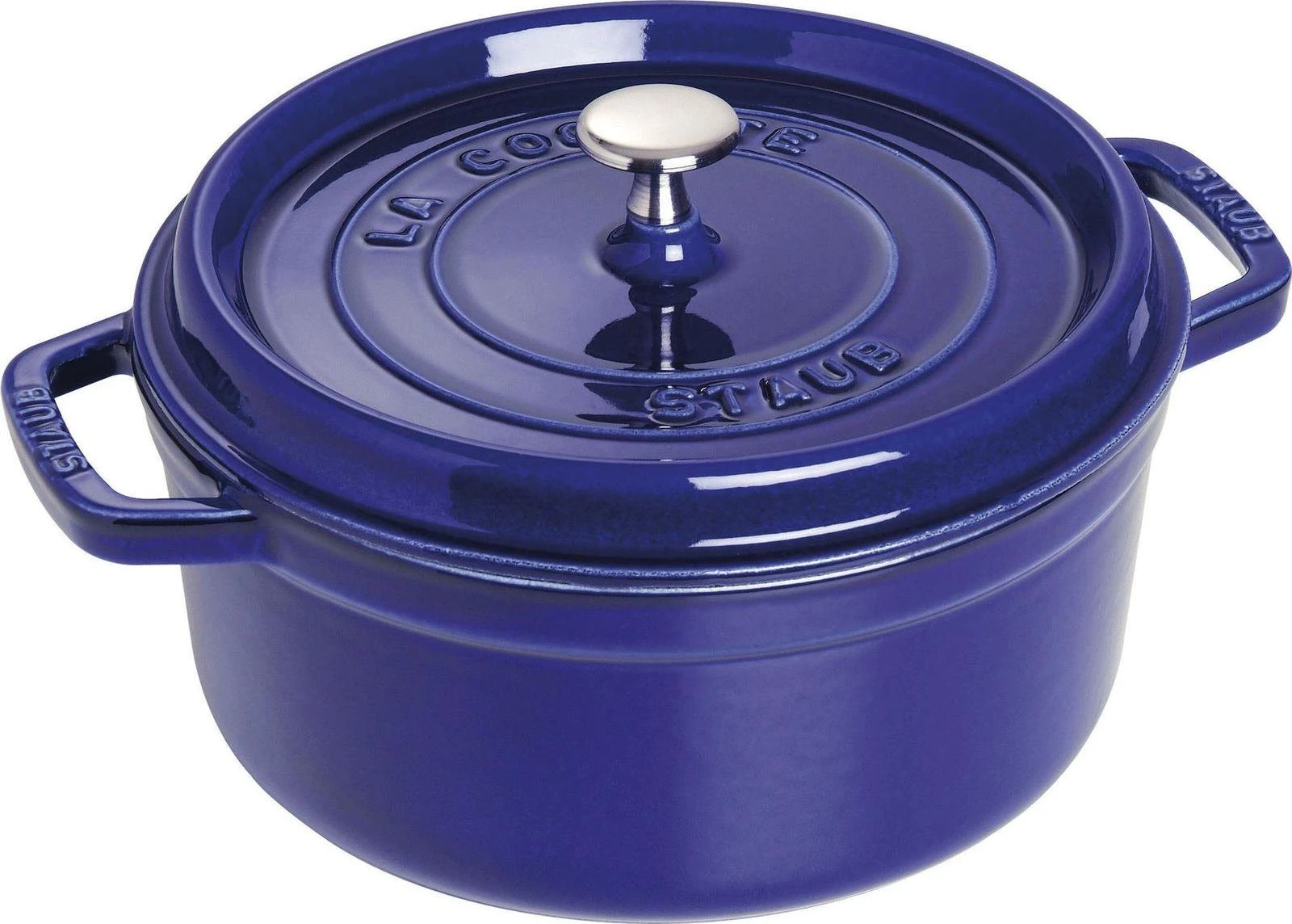 Staub Round Cocotte, 24cm ketaus, tamsiai mėlyna