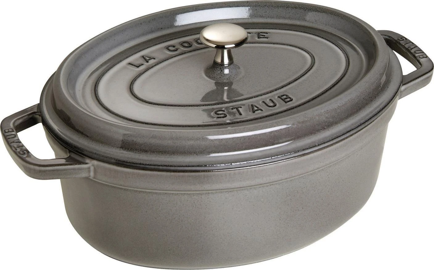 Staub Oval Cocotte, 29cm ketaus, grafito pilka