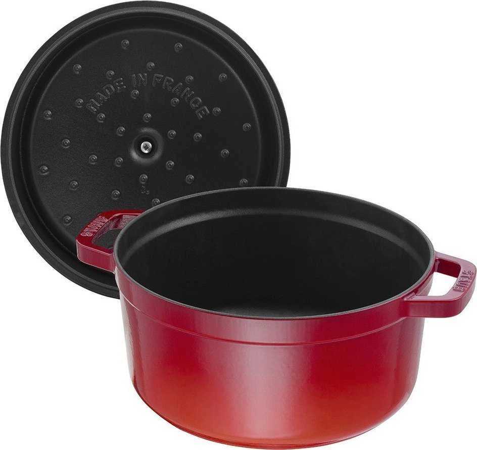 Staub La Cocotte 26cm, apvalus, ketaus, vyšnių raudonas