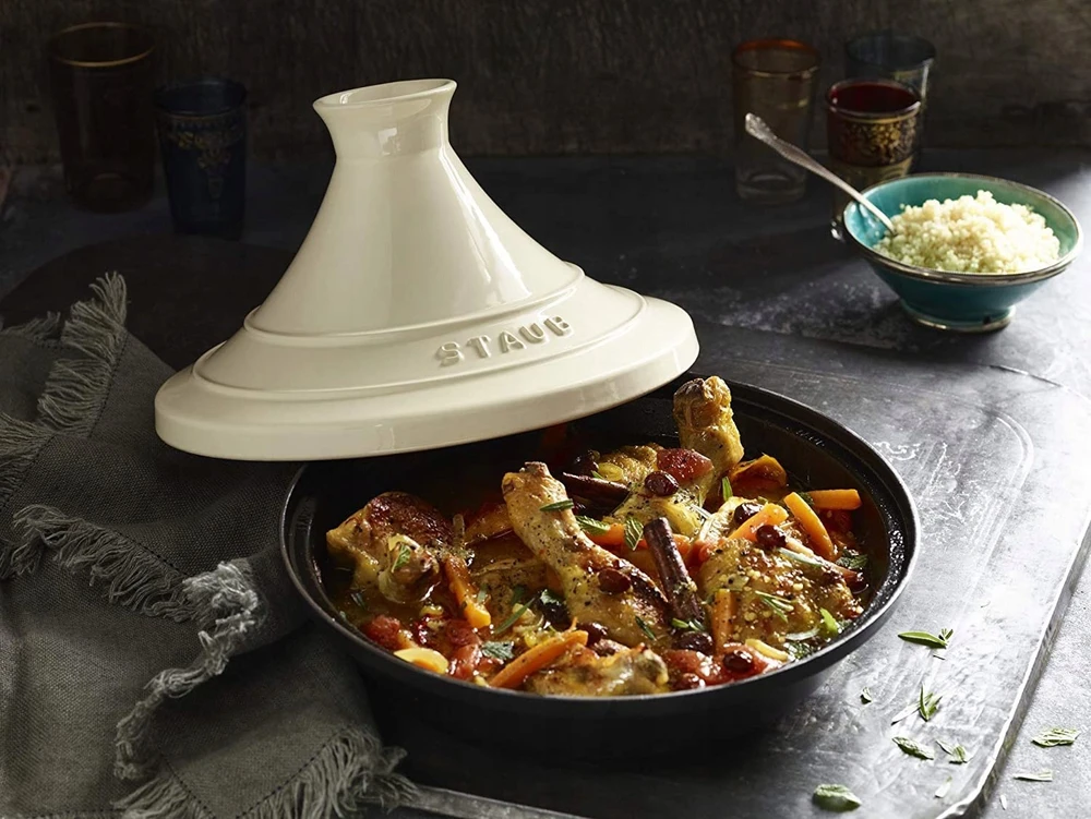 STAUB Verschiedene Dulkių tagine 20cm apvalus kremas, ketaus