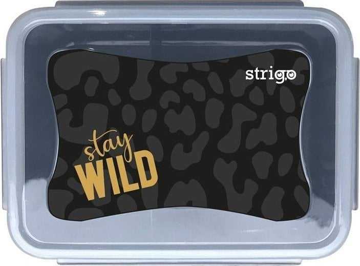 Strigo "stay Wild" maža dėžutė maistui, juoda