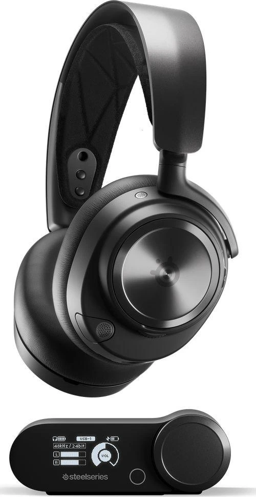 Belaidės ausinės žaidimams SteelSeries Arctis Nova Pro, Juodos spalvos aprašymas - Prekės nuotrauka