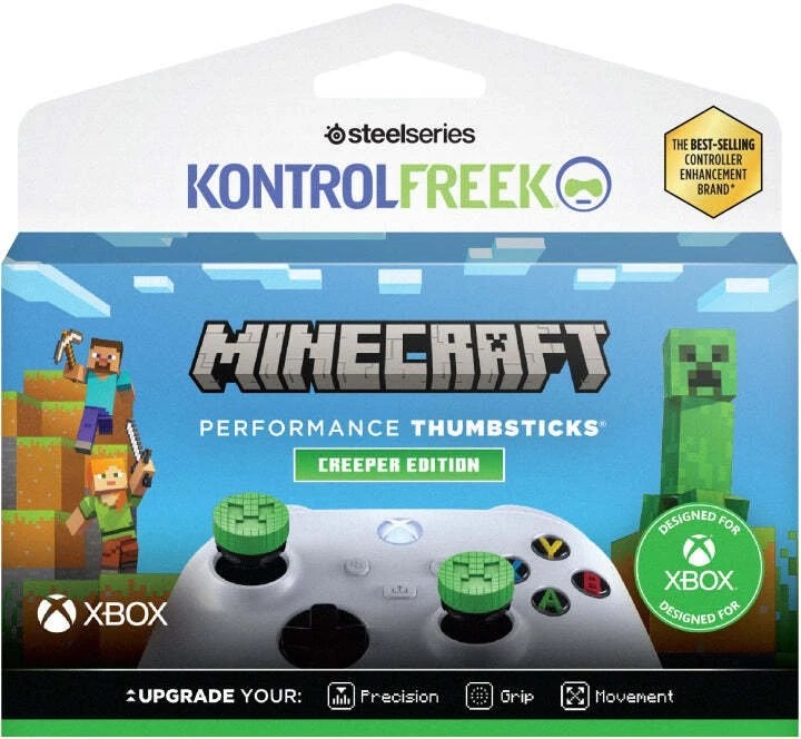 SteelSeries KontrolFreek Minecraft valdymo svirtelės Creeper Edition XBOX žalia - Valdiklio dangtelis 2200-XBX (5707119064392)