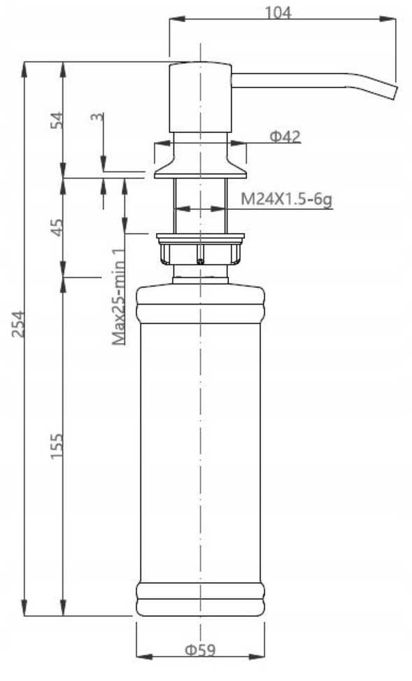 Steiner KEIRA skysčio dozatorius 320 ml nano PVD juodas metalas