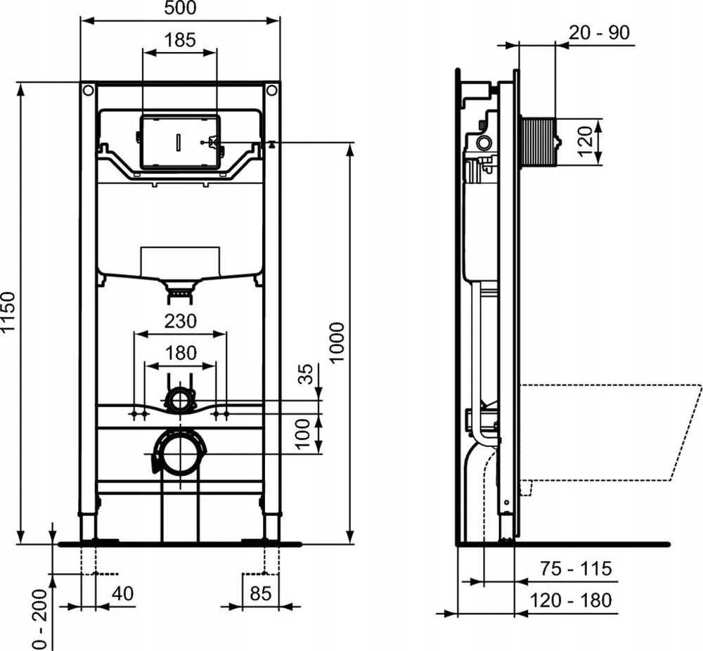 WC rėmas Ideal Standard Prosys, 120M 6/3 L
