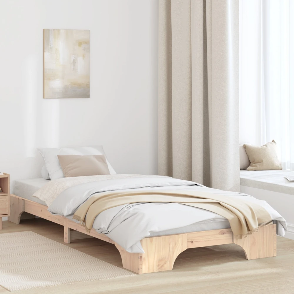 Lova Lovos rėmas Natūrali 100 x 200 cm Kietos pušies mediena